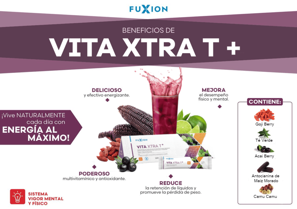 FUXION Vita Xtra T El único energetizante natural y orgánico